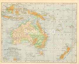 Australia And Islands Of The Pacific Physical Map Showing Natural Regions