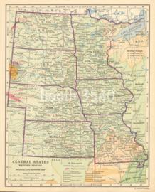 Central States Western Section Political And Economic Map