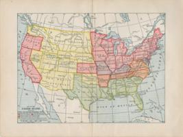 Map Of The United States Showing Fist And Second Seccession Areas