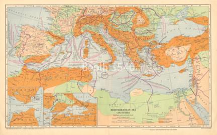 Mediterranean Sea Countries Political And Economic Map