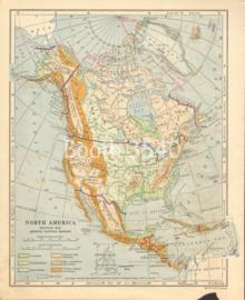 North America Physical Map Showing Natural Regions