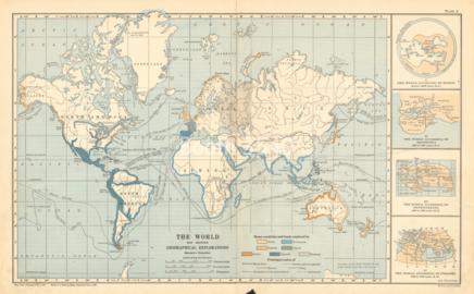 The World Map Showing Geographical Explorations
