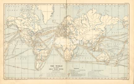 The World Map Showing Great Trade Routes