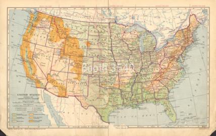 United States Political Map Showing Principal Railroads